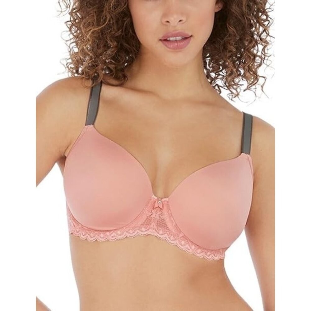 Freya AA5450 Offbeat Underwire Demi Molded Plunge T-Shirt Bra Rosehip Size 36J